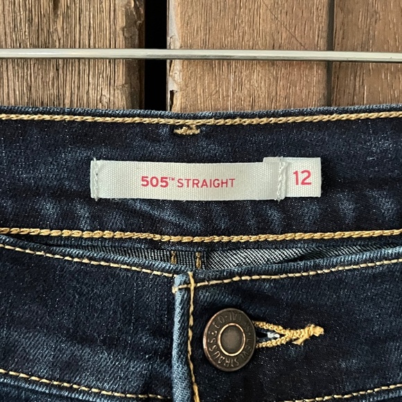Levi's 505 Women's Classic Dark Denim High Rise Straight Leg Jean Size 12 EUC - Picture 3 of 8